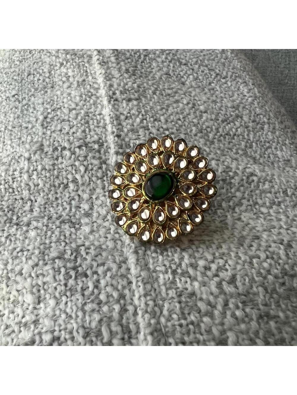 Vintage Traditional Indian Kundan Cocktail Ring